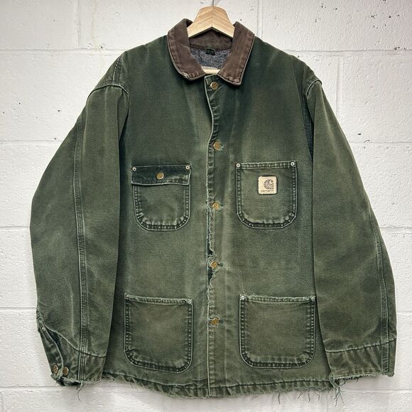 Vintage Carhartt Blanket-Lined Chore Coat “Spruce” C02 SPC